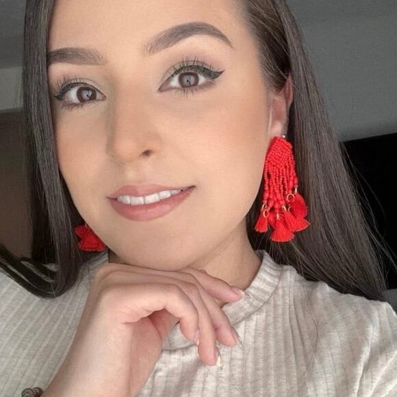 New Plunder "Monique" Red Seed Bead Tassel Earrings (3") - Picture 4 of 5